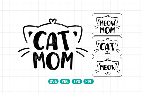Cat Face Mom Cat Svg for Embroidery Projects