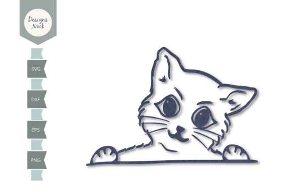 Peeking Cat SVG: A Cute Silhouette for Embroidery Projects