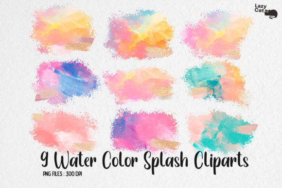 Watercolor Splash Cliparts Review for Embroidery Projects